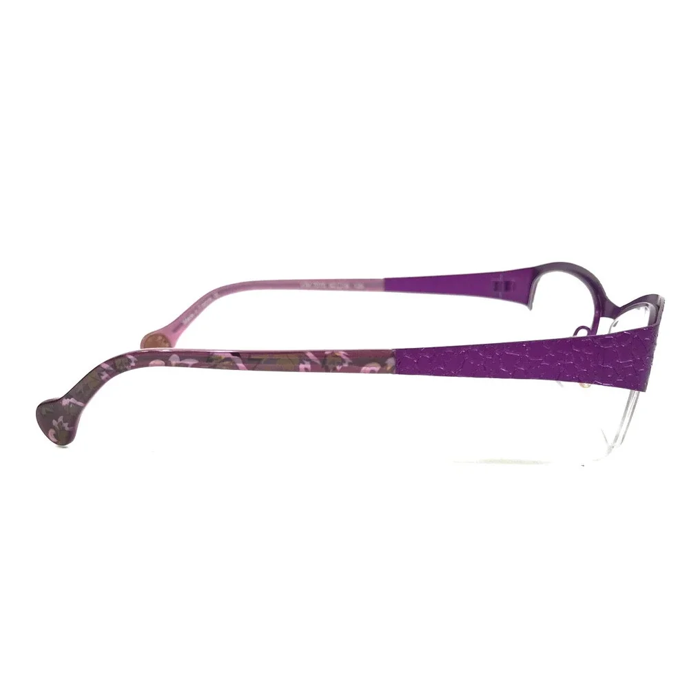 BOZ Eyeglasses Frames VIM 7070 Purple Cracked Earth Pattern Crystals 52-18-135